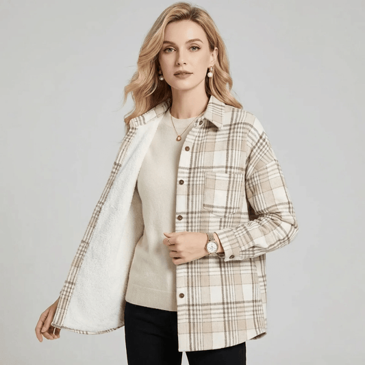 Camisa Feminina Xadrex de Flanela com Pelúcia