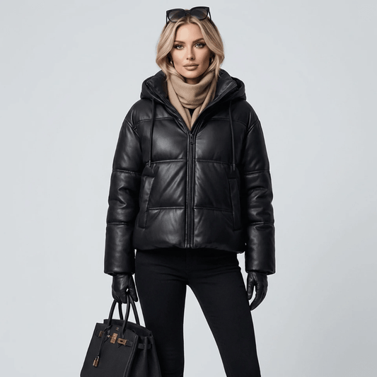 Moletom Feminino Puffer com Capuz