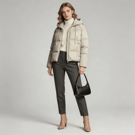 Moletom Feminino Puffer com Capuz