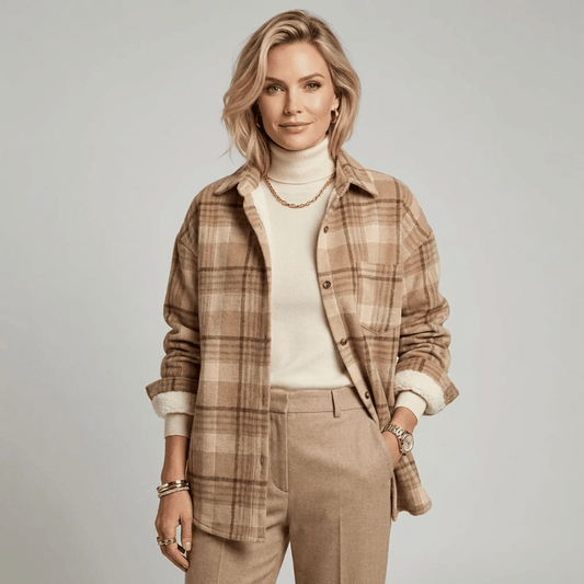 Camisa Feminina Xadrex de Flanela com Pelúcia