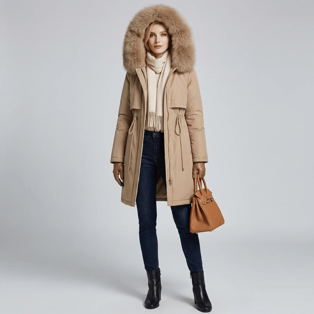 Moletom Feminino Trench Peluciado com Capuz