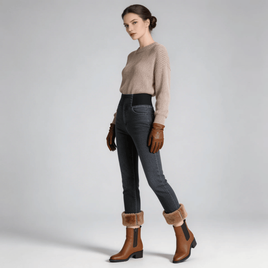 Calça Jeans Feminina Montaria Peluciada