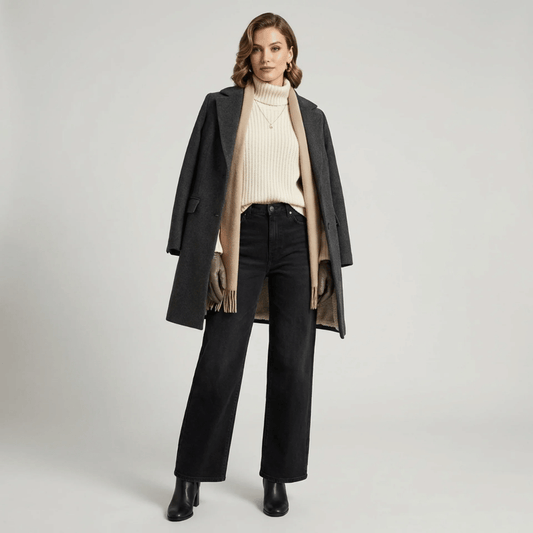 Calça Jeans Wide Leg Feminina Peluciada
