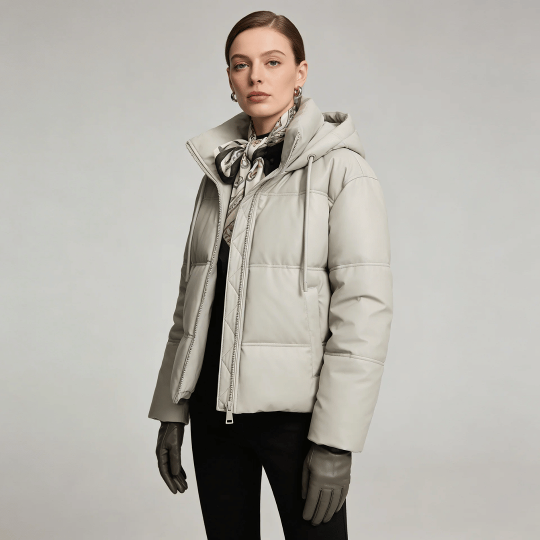 Moletom Feminino Puffer com Capuz