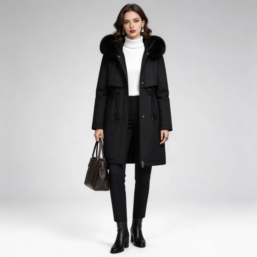 Moletom Feminino Trench Peluciado com Capuz
