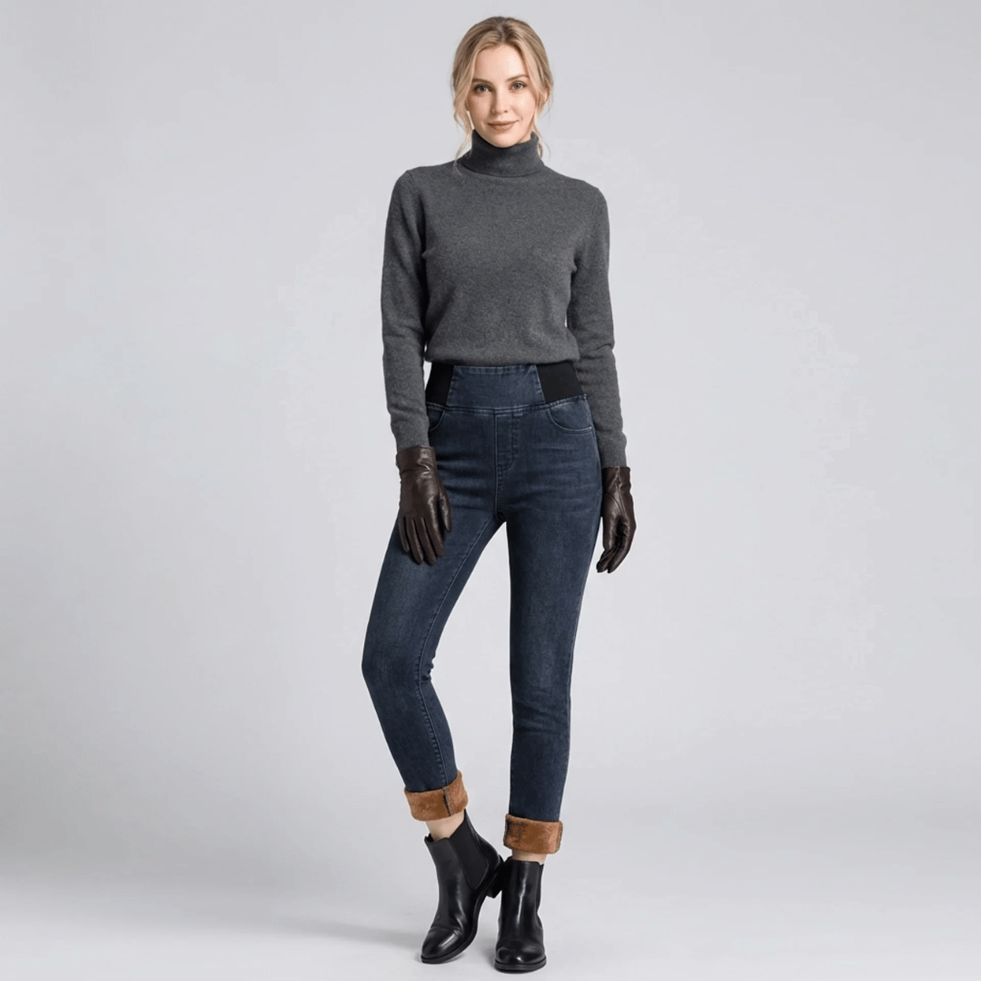Calça Jeans Feminina Montaria Peluciada