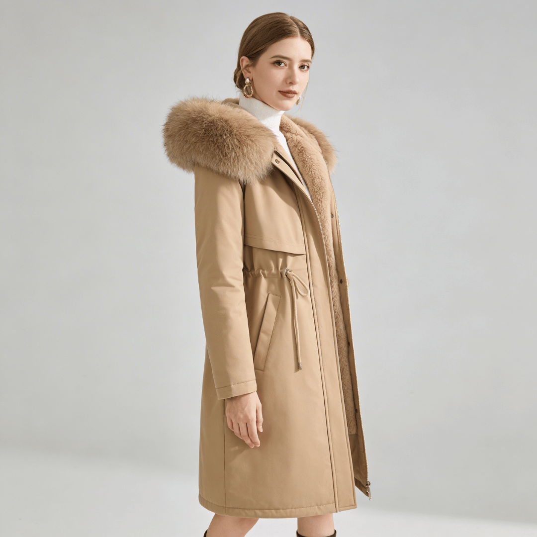 Moletom Feminino Trench Peluciado com Capuz