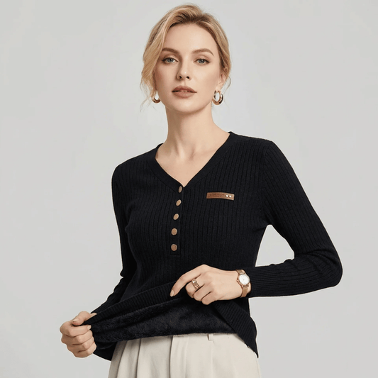 Suéter Feminino com Botões Peluciado Charlotte