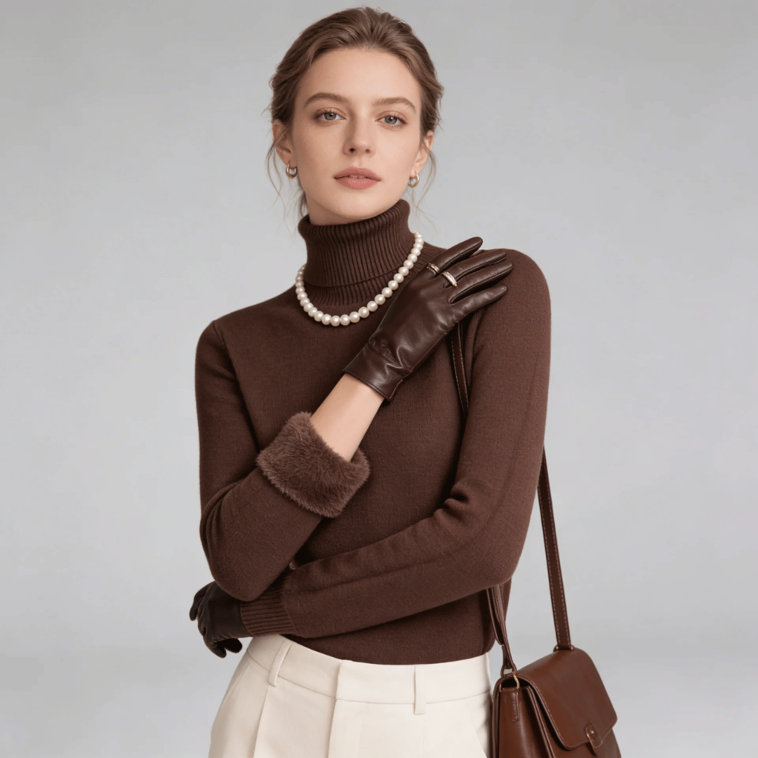 Suéter Feminino Gola Alta Peluciado