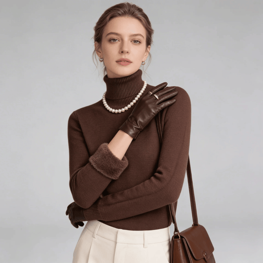 Suéter Feminino Gola Alta Peluciado
