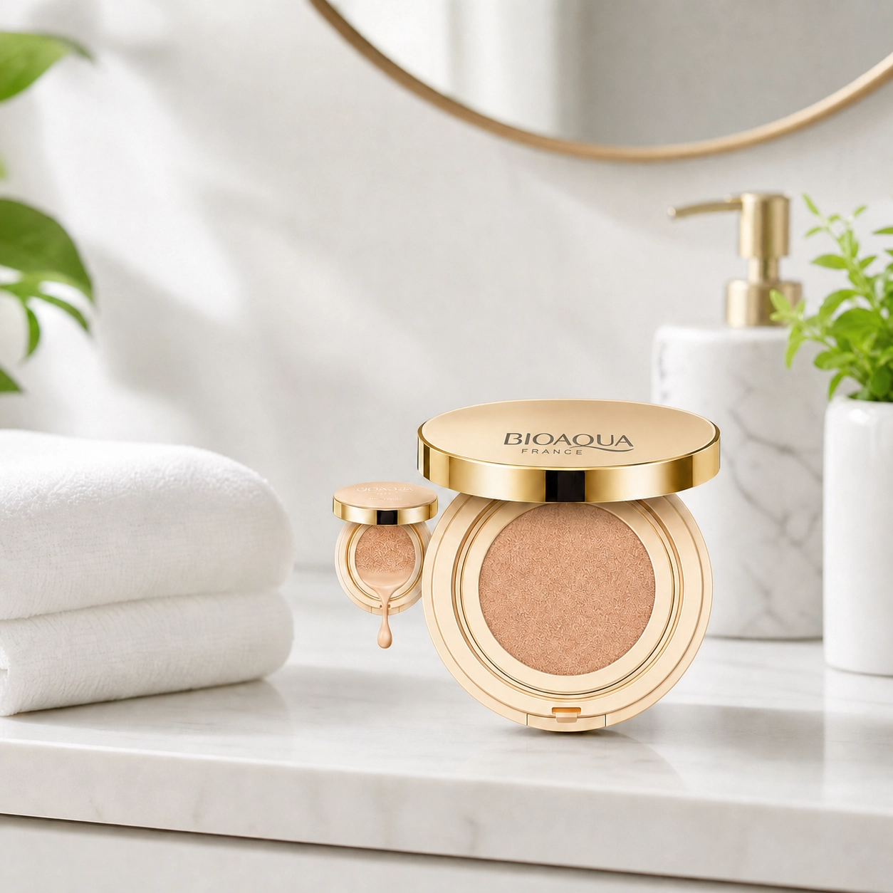 Bioaqua Base Corretiva Cushion Coreana com Esponja Aplicadora