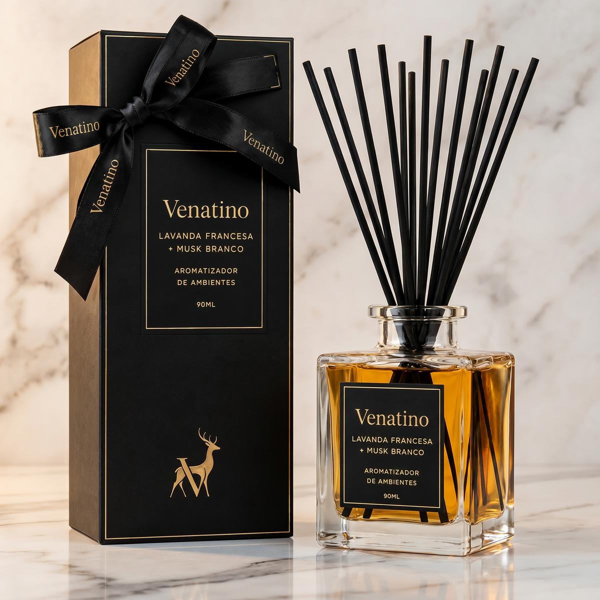 Difusor de Ambiente Venatino Lavanda Francesa & Musk Branco 90ml