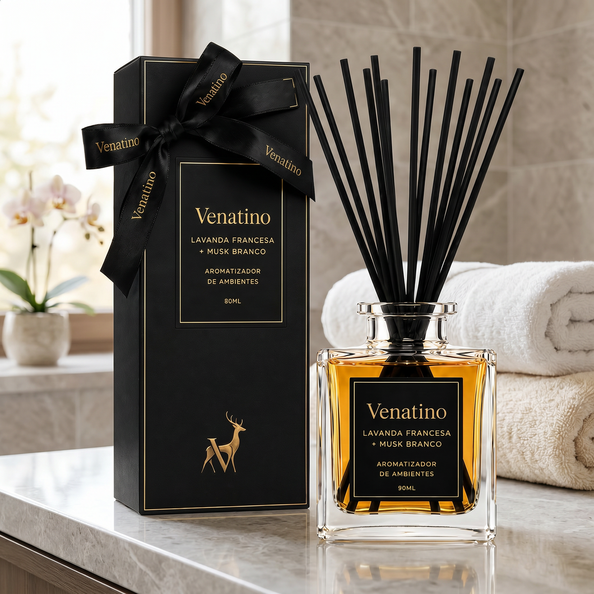 Difusor de Ambiente Venatino Lavanda Francesa & Musk Branco 90ml